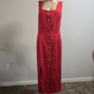 Vintage Savannah Red Button-Down Dress